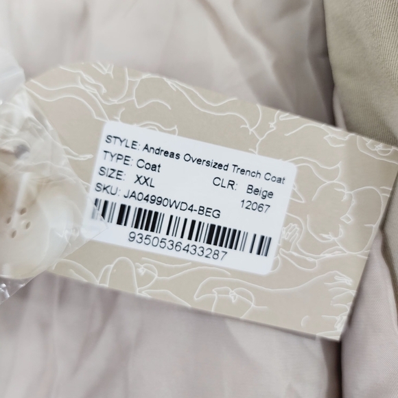 NWT Meshki Andreas oversize Trench Coat Women's XXL Beige - Picture 7 of 9